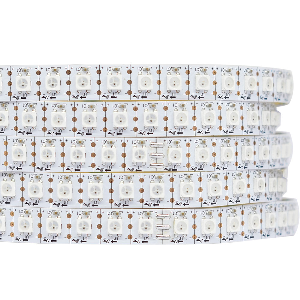 WS2812B DC5V Series Flexible LED Strip Lights, Programmable Pixel Full Color Chasing Waterproof Optional LED Strip Lights, 96LEDs/m 1.64-16.4ft Per Reel By Sale